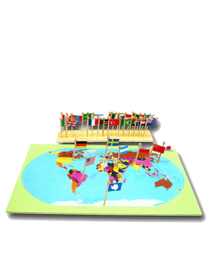 World Map & Flag Stand with Flags 2