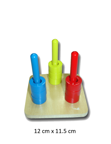 9 Discs on 3 Vertical Sticks 9 Discs on 3 Vertical Sticks