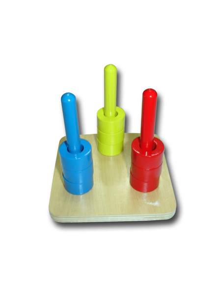 9 Discs on 3 Vertical Sticks 9 Discs on 3 Vertical Sticks