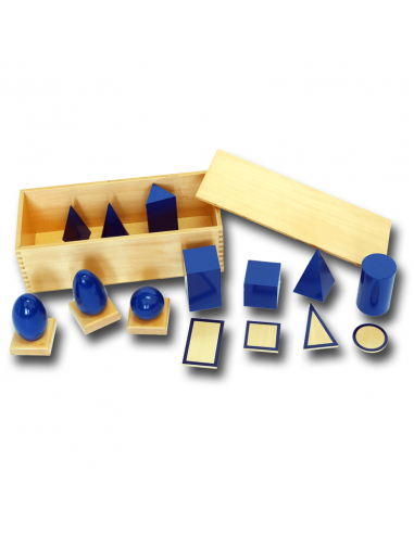 Blue Geometric Solids with Box